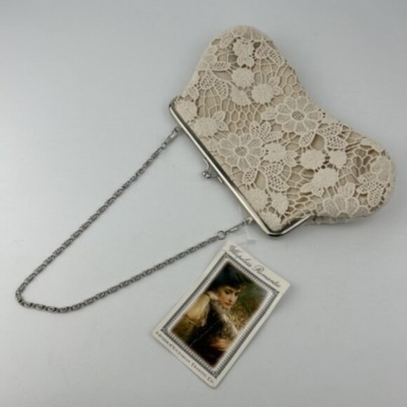 Vintage Evening Bag Hopeless Romantic Handstitched in Victorian Style Chain NOS - Picture 12 of 12